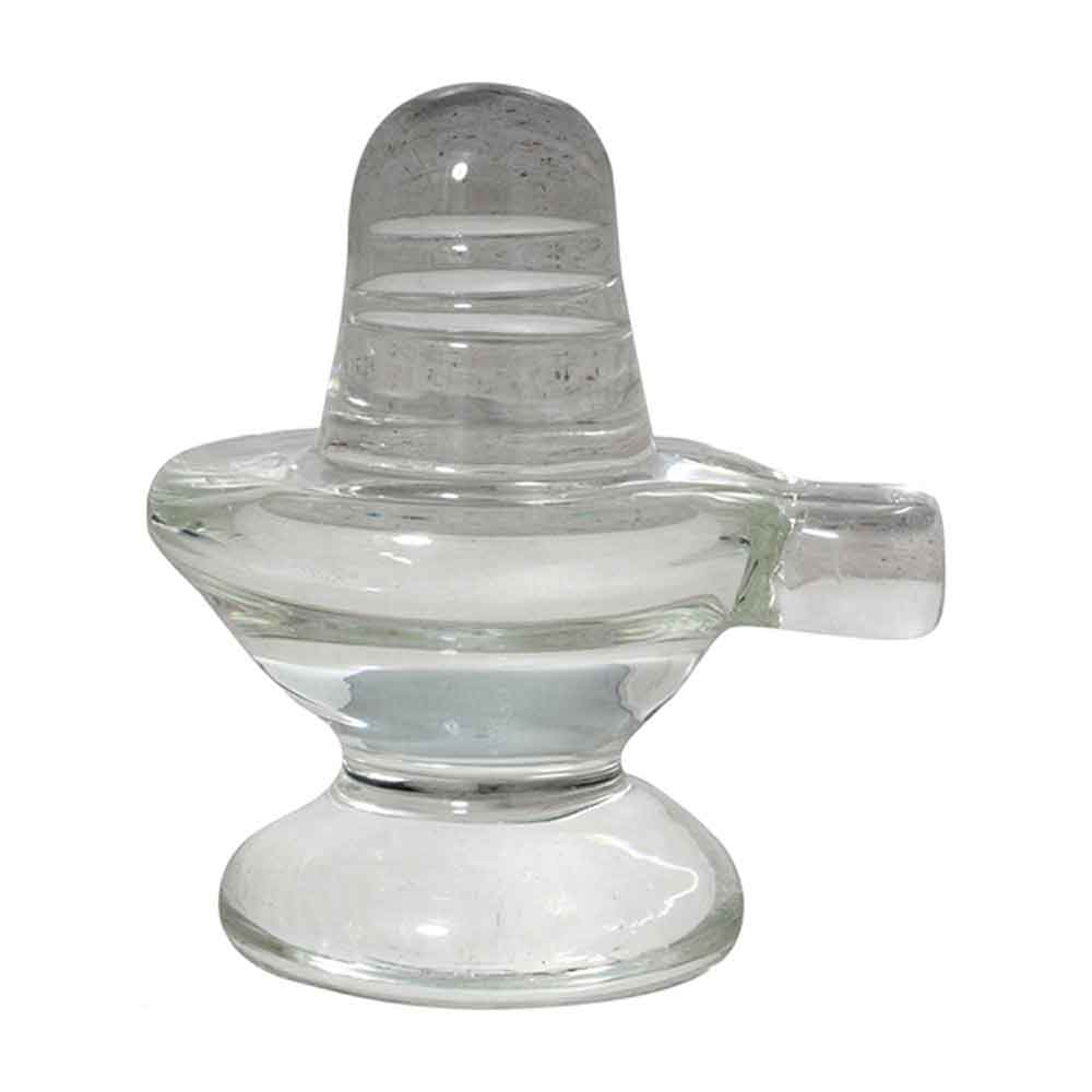 Crystal Glass Shivling Statue Virtuous Sculpture 4 Inch