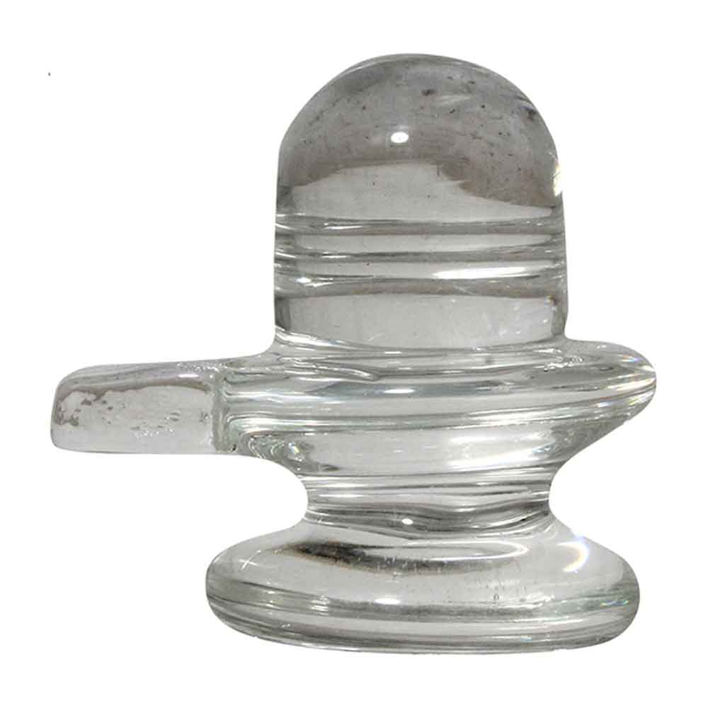 Crystal Glass Shivling Statue Virtuous Figurine 3 Inch