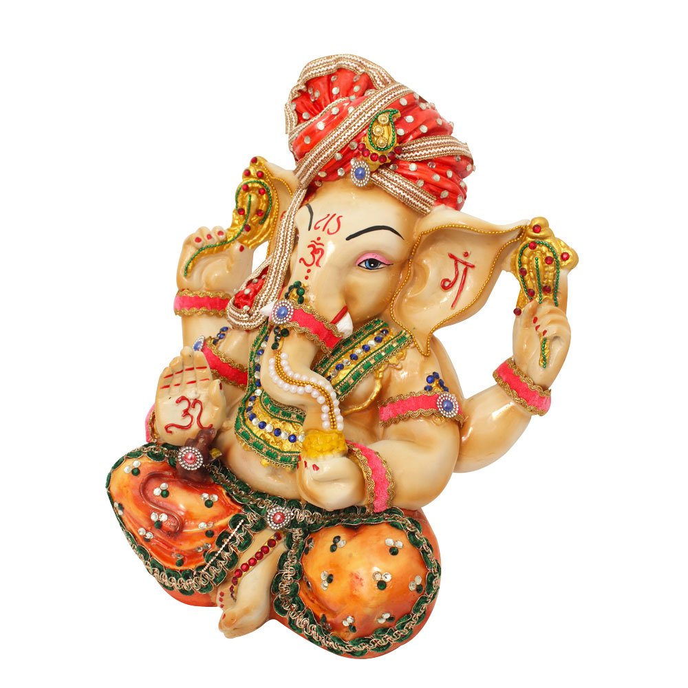 Jewellery Decorated Pagdi Ganesha Statue 16 Inch ( 41 cm )