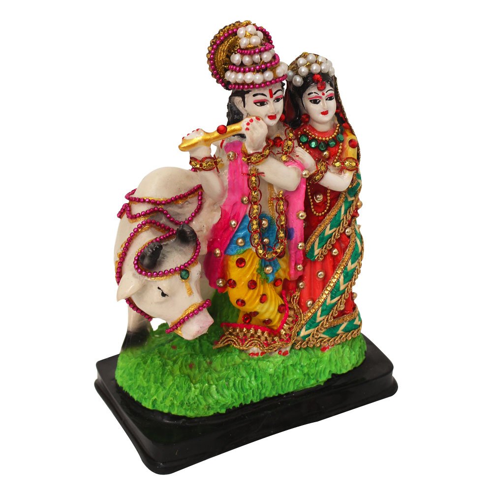 Jewellery Decorated Radha Krishna Murti 8 Inch ( 20.5 cm )