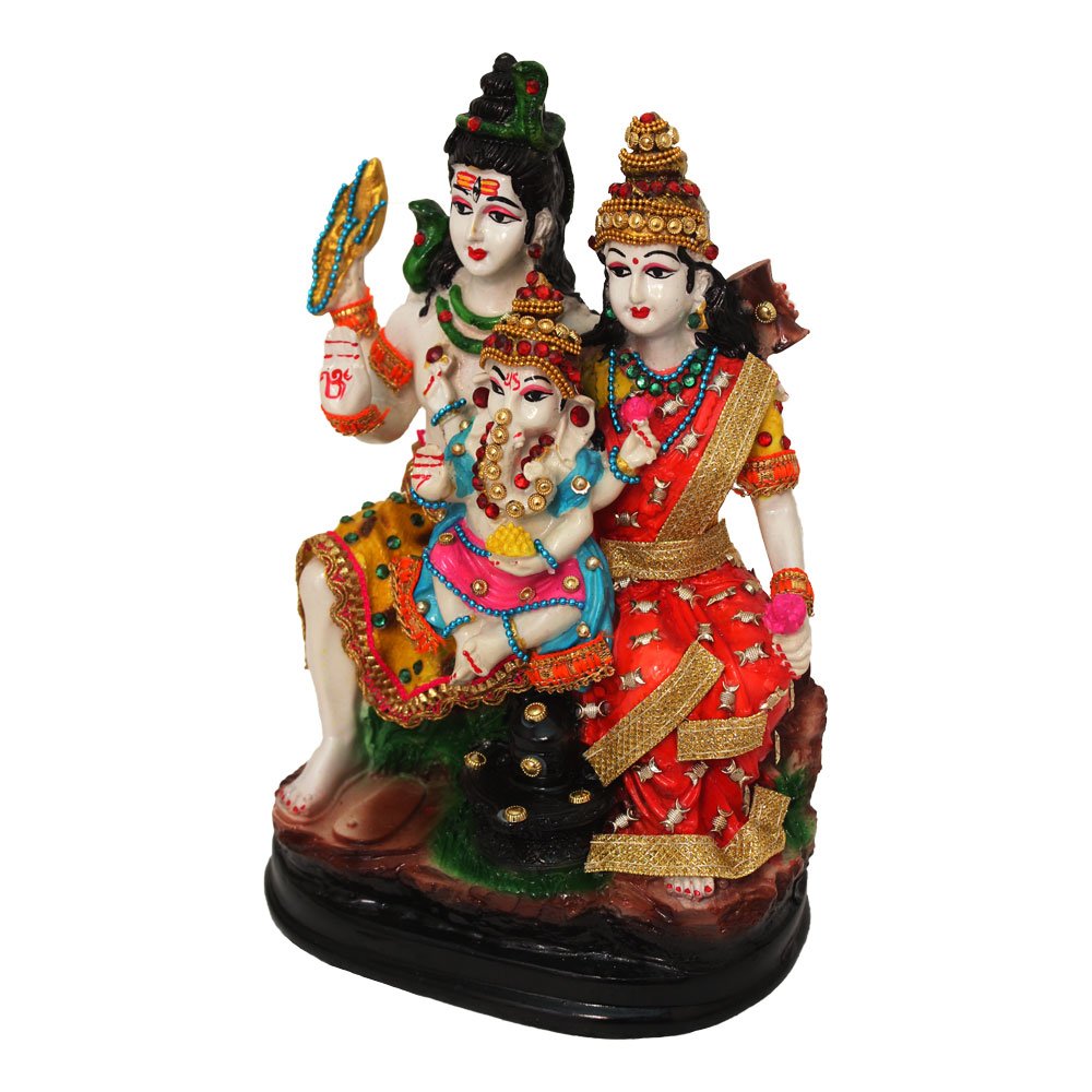 Jewellery Decorated Shiv Parivar Murti 9 Inch ( 23 cm )