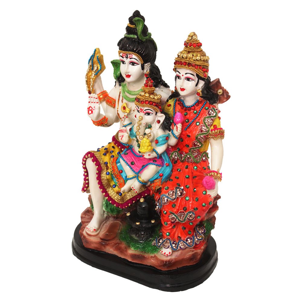 Jewellery Decorated Shiv Parivar Idol Murti 12 Inch ( 30.5 cm )