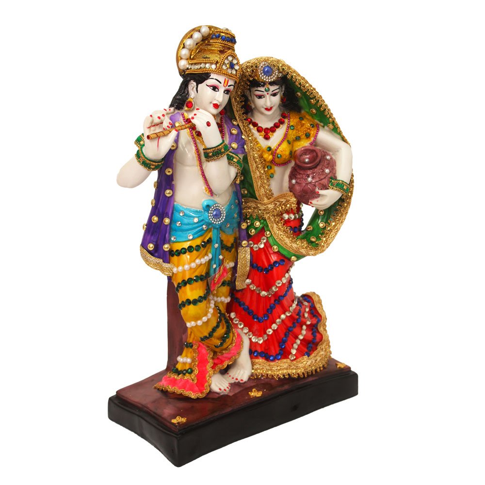 Jewellery Decorated Radha Krishna 15.5 Inch ( 39.5 cm )