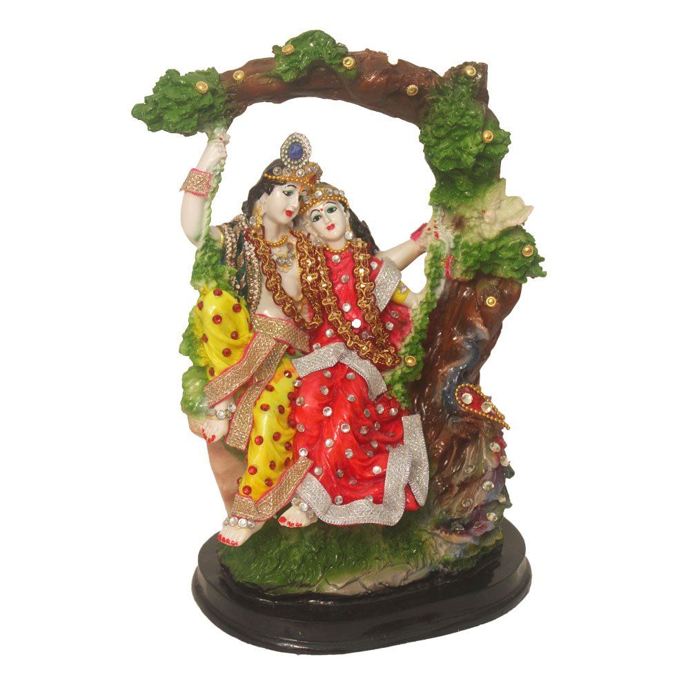 Radha Krishna Jhula Statue Jewllery Decorated Statue 12 Inch ( 30.5 cm )