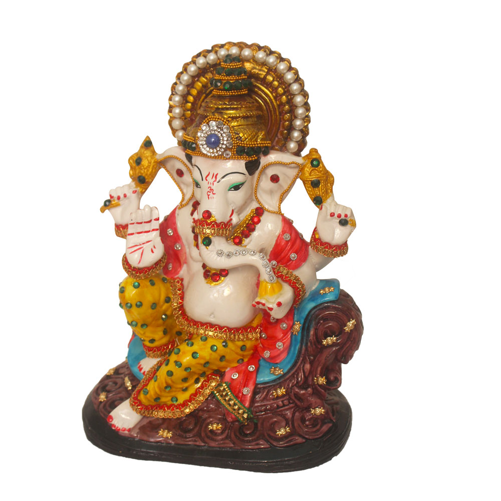 Lord Ganesha Idol Jewllery Decorated Statue 10 Inch
