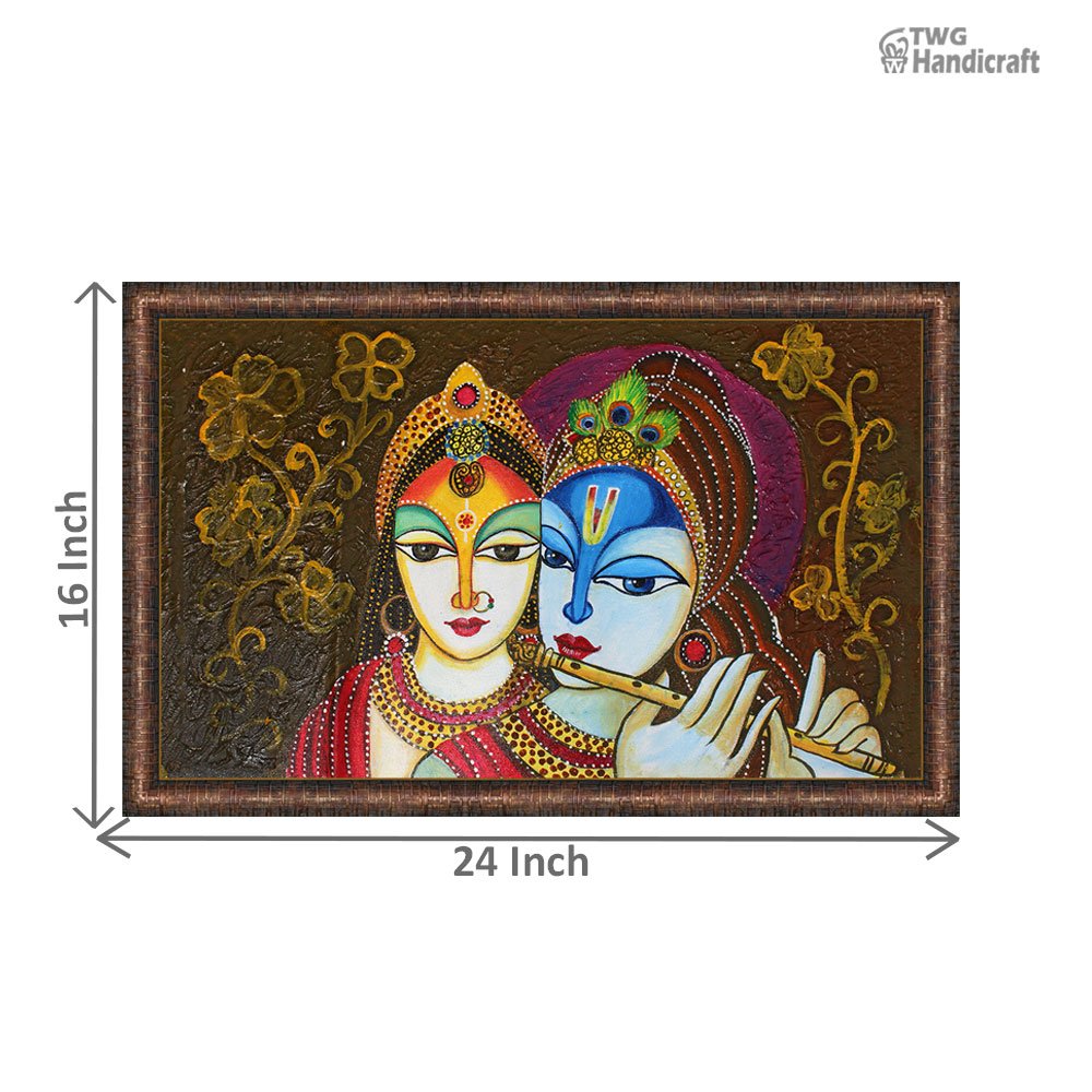 Textured Canvas Paintings Manufacturers in Ghaziabad Radha Krishna Modern Art Painting