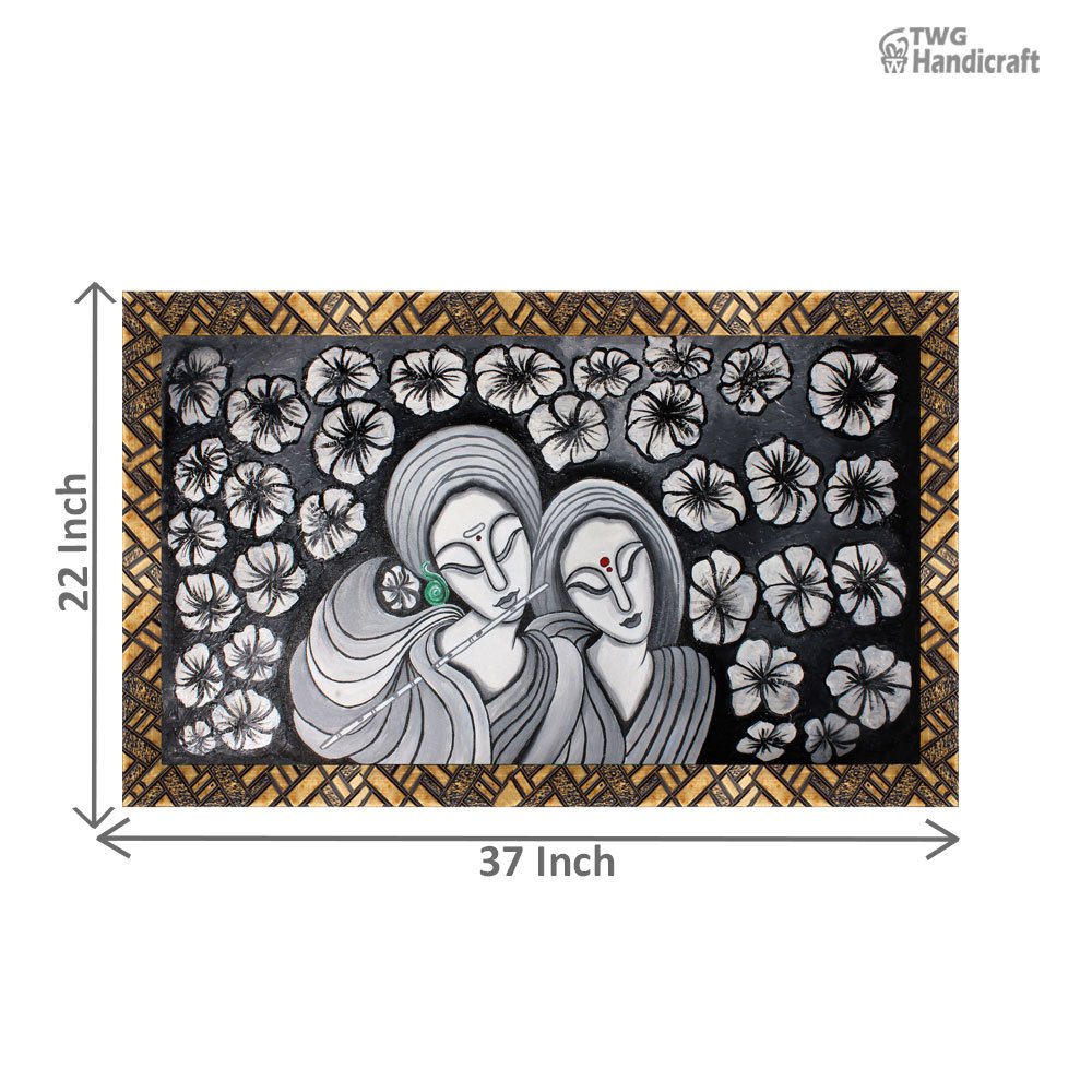 Textured Canvas Paintings Wholesalers in Delhi Radha Krishna Modern Art Painting