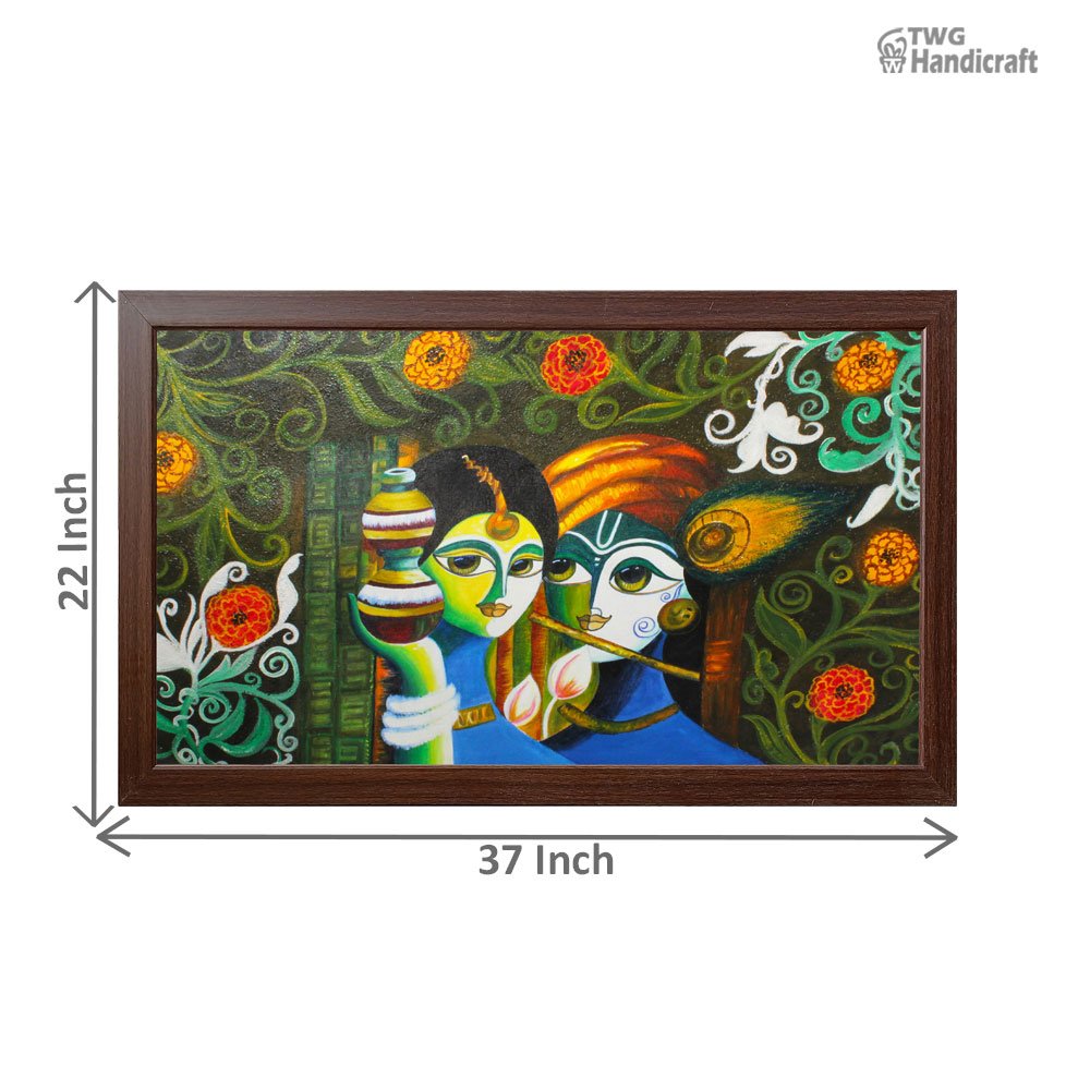 Manufacturer of Textured Radha Krishna Modern Art Painting