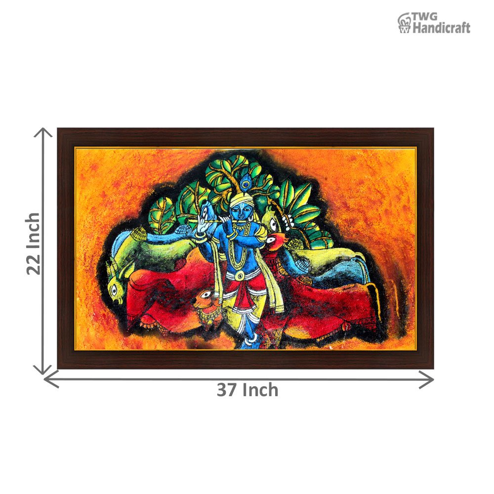 Manufacturer of Textured Canvas Paintings Krishna Canvas Painting