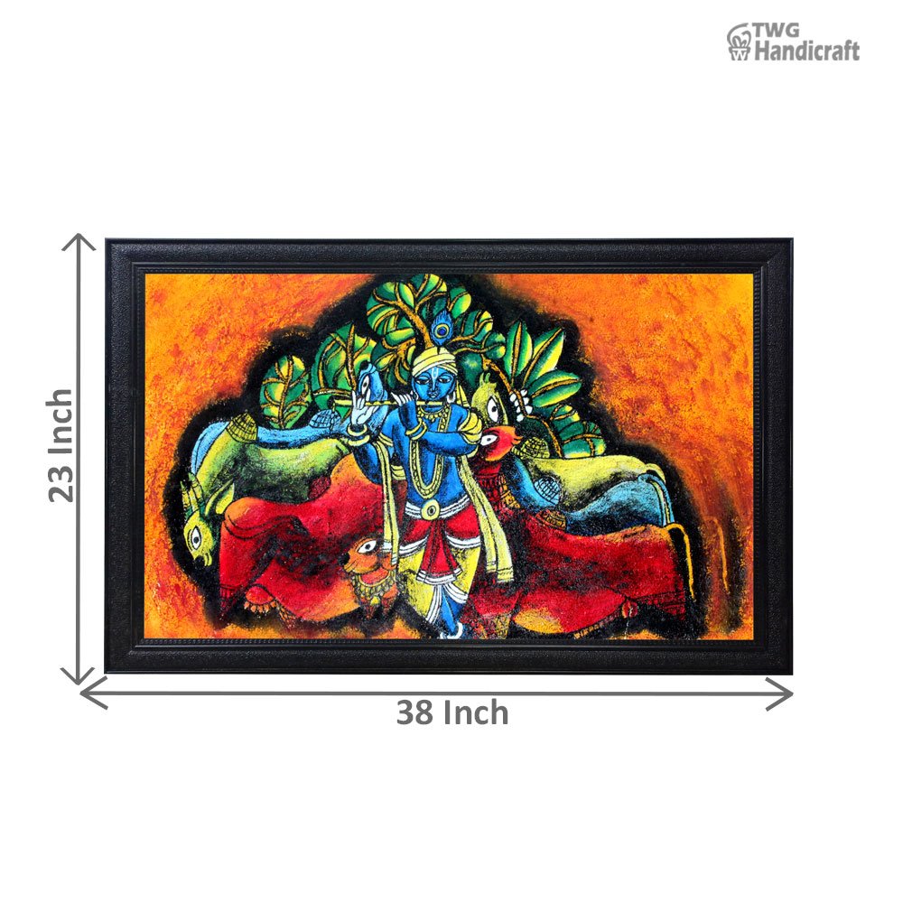 Textured Canvas Paintings Manufacturers in India Krishna Canvas Painting