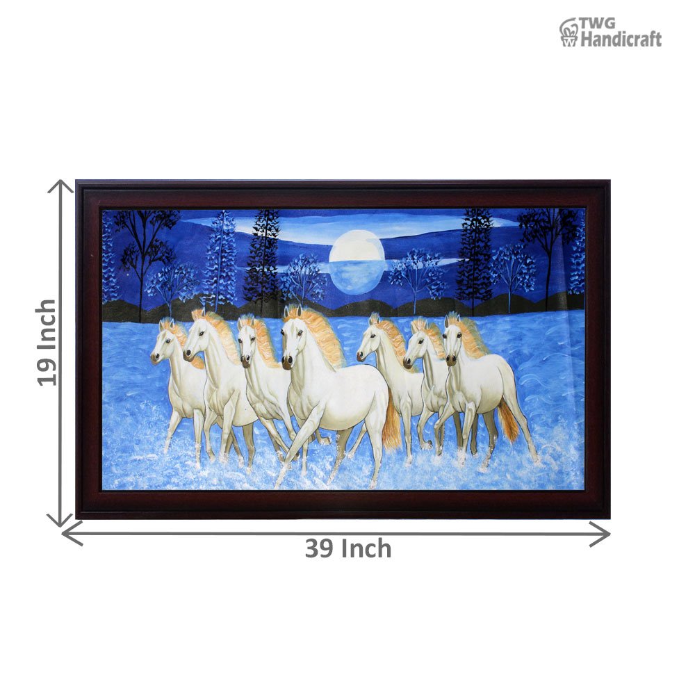Handmade Paintings Manufacturers in Mumbai | 7 Running Horse Canvas Painting