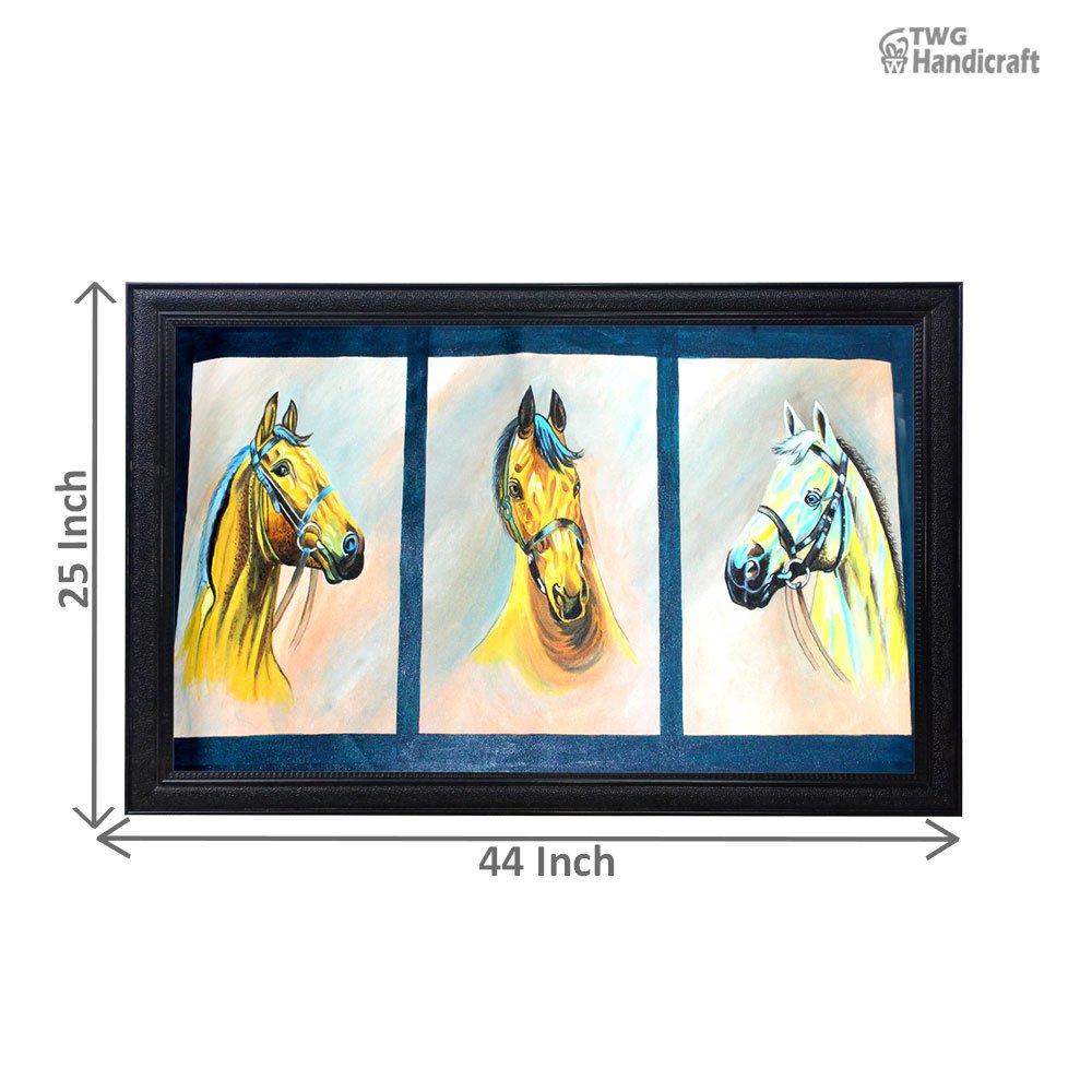 Handmade Paintings Manufacturers in Mumbai 7 Running Horse Vastu Painting