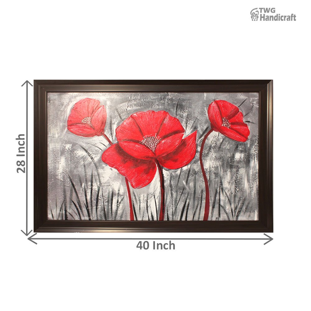 Handmade Paintings Manufacturers in India | Floral Art Canvas Painintg