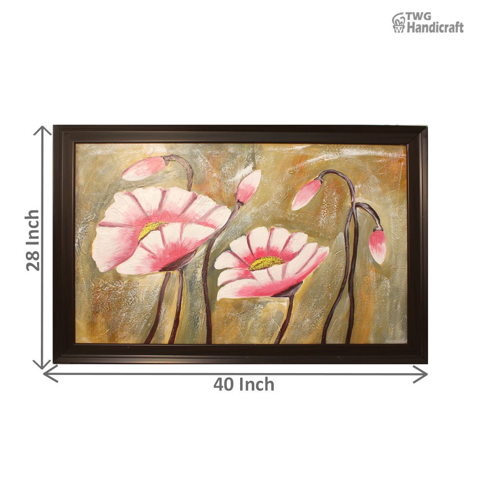Handmade Paintings Manufacturers in Karol Bagh Delhi | Floral Art Canvas Painting
