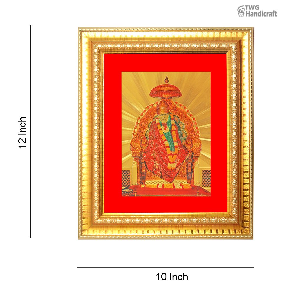 God Frames For Pooja Mandir Wholesale Supplier in India 24 K Golden Foil Sai Baba Frames
