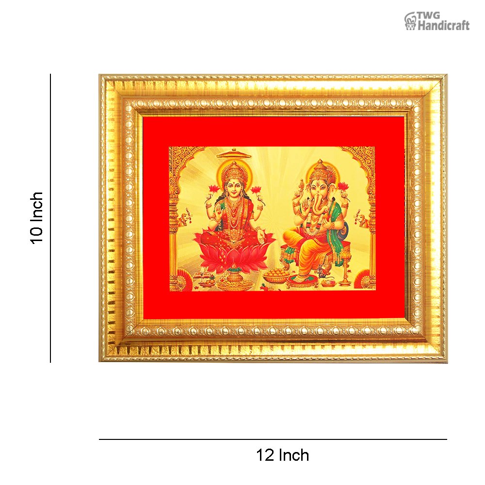 God Frames For Pooja Mandir Manufacturers in Delhi Golden Foil Laxmi Ganesh Frames