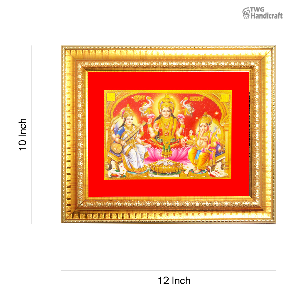 Manufacturer & Wholesale Supplier of Gold Plated Laxmi Ganesh Saraswati Photo Frame