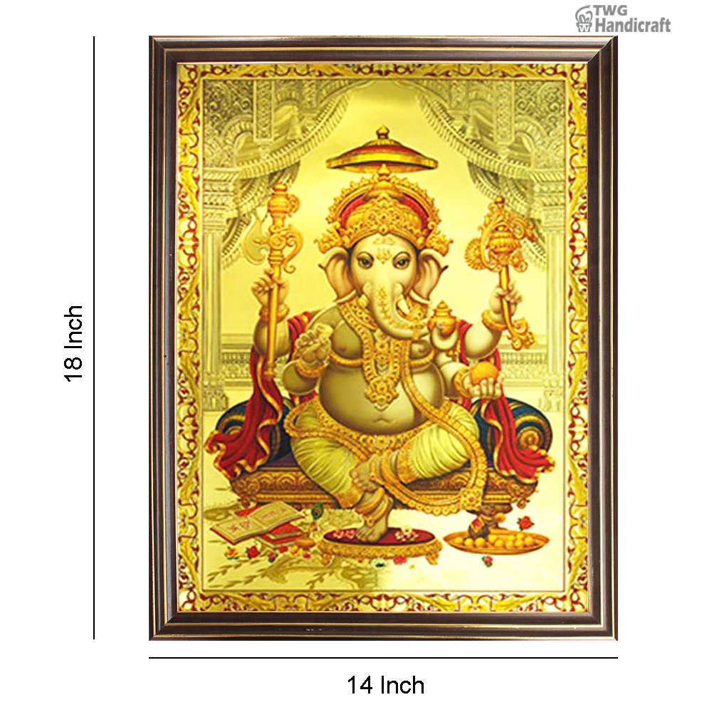 Manufacturer & Wholesaler of Lord Ganesha 24K Golden Foil God Frame
