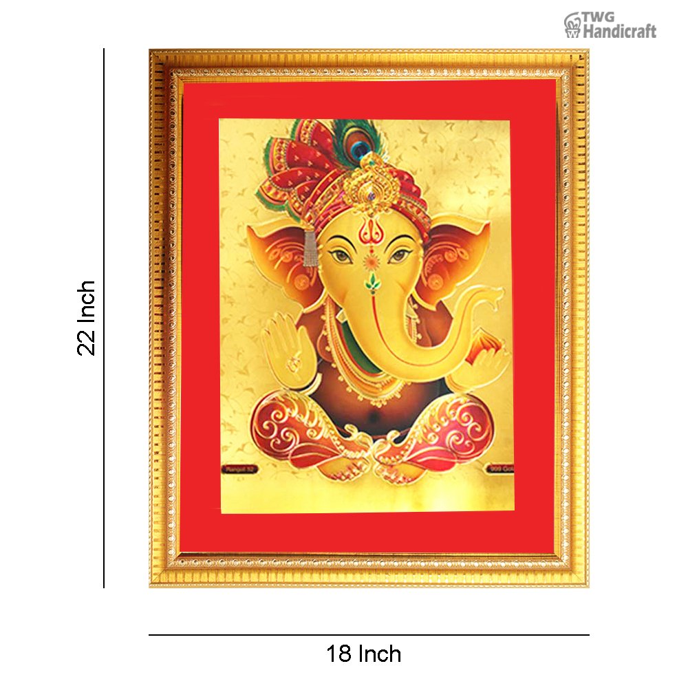 Manufacturer & Wholesaler of Lord Ganesha Golden Foil Photo Frame