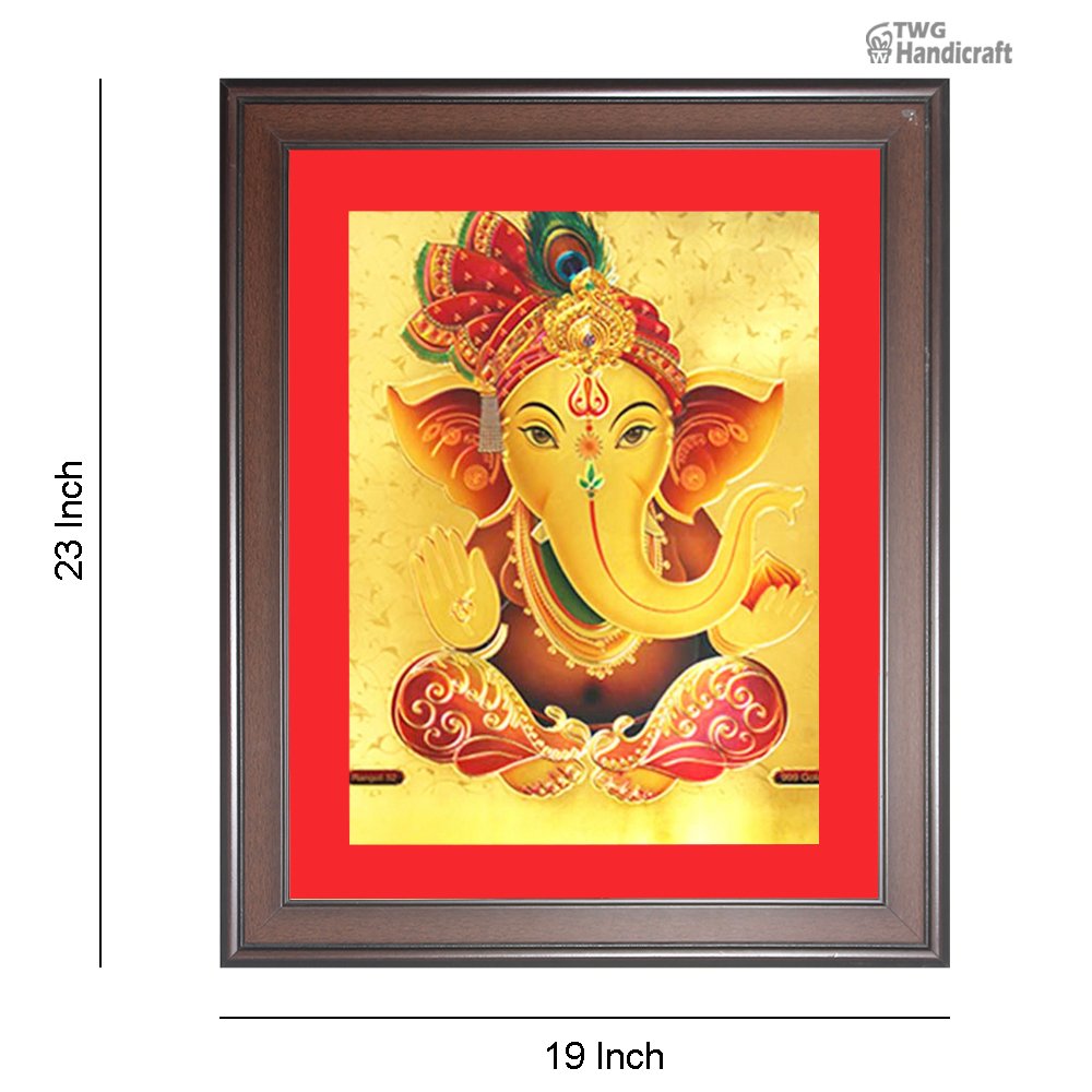 Manufacturer & Wholesale Supplier of Lord Ganesha 24K Golden Foil Photo Frame