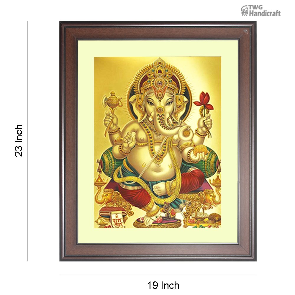 Manufacturer & Supplier of Lord Ganesha Golden Foil God Frames Direct from factory