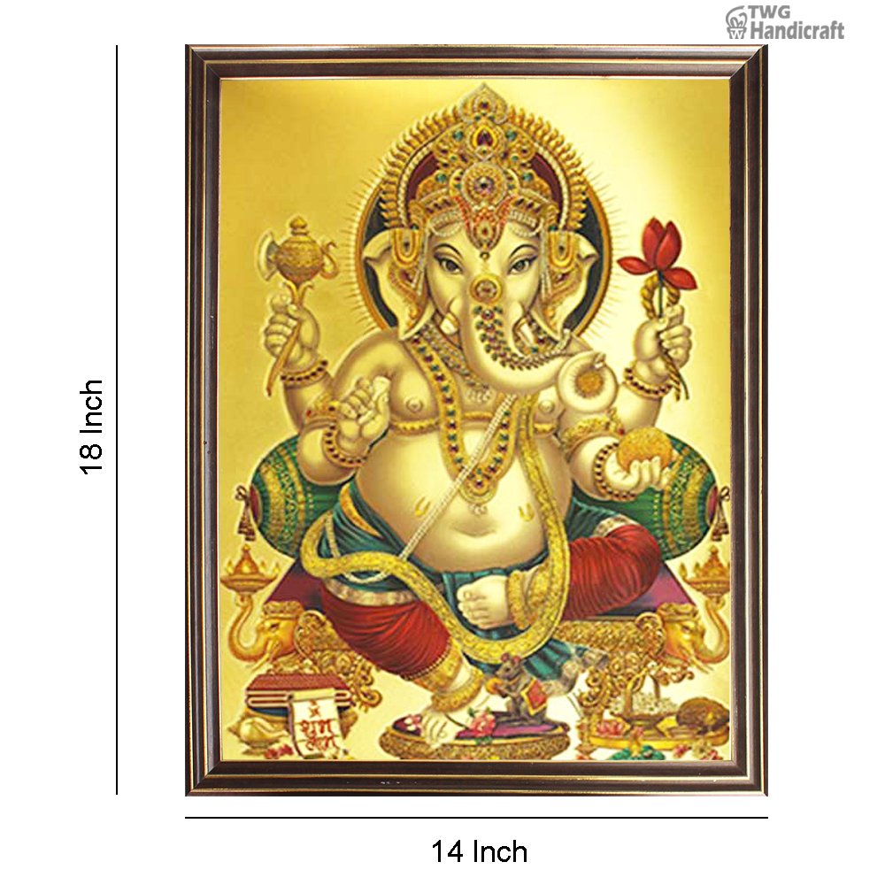 Manufacturer & Wholesale Supplier of Lord Ganesha 24K Golden Foil God Frames