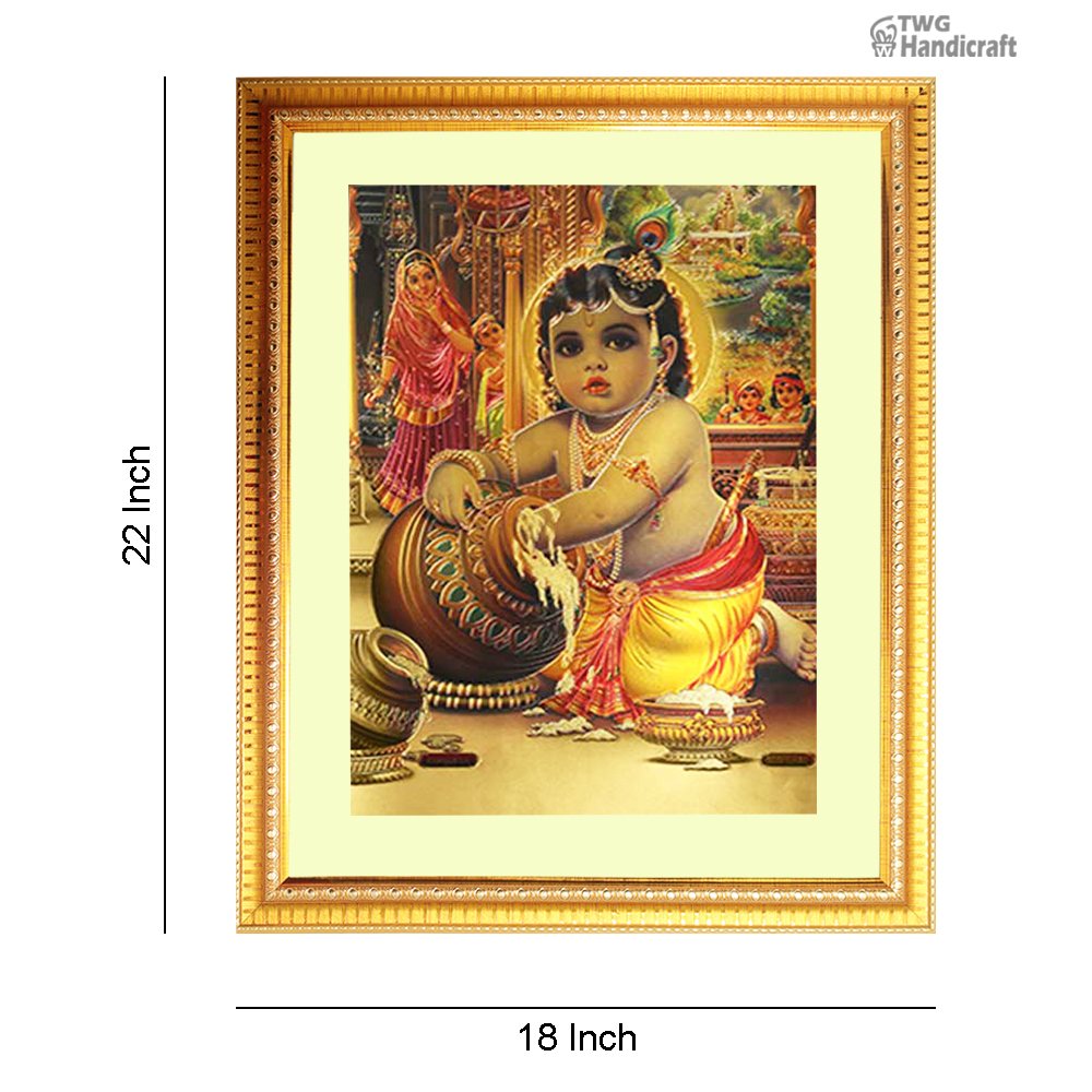 Manufacturer & Supplier of Makhan Krishna 24K Golden Foil Photo Frame