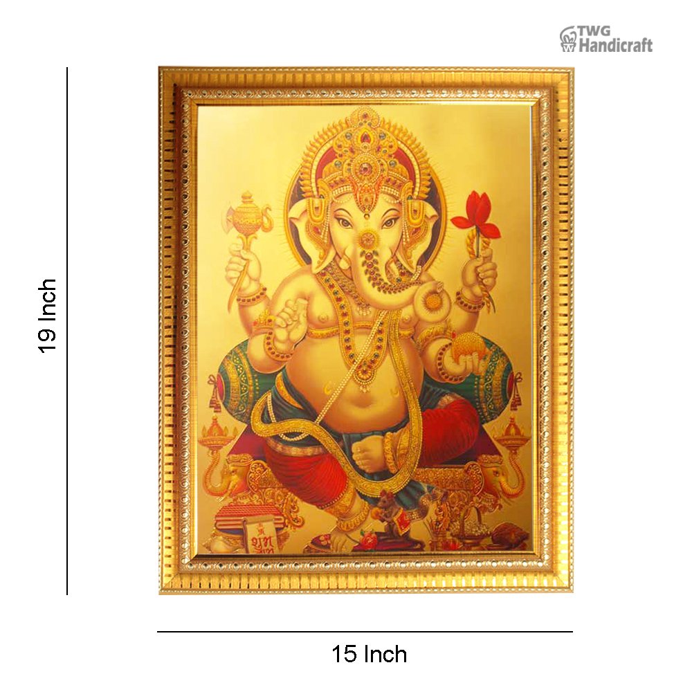 Manufacturer & Wholesaler of Lord Ganesha 24K Golden Foil God Frames