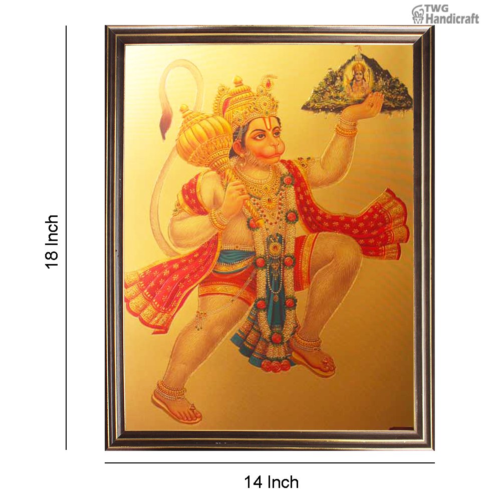 Manufacturer & Wholesale Supplier of Lord Hanuman 24K Golden Foil Photo Frames