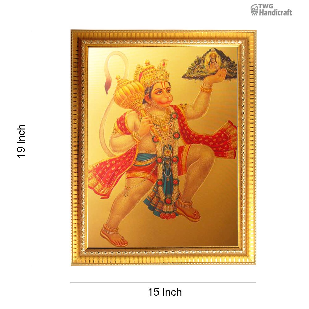 Manufacturer & Wholesale Supplier of Lord Hanuman 24K Golden Foil Religious Frame