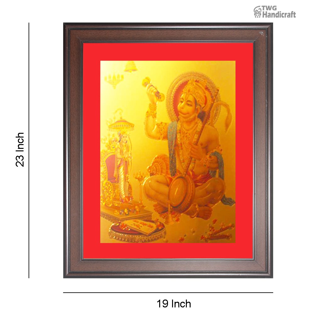 Manufacturer & Wholesale Supplier of Lord Hanuman Singing 24K Golden Foil God Frame
