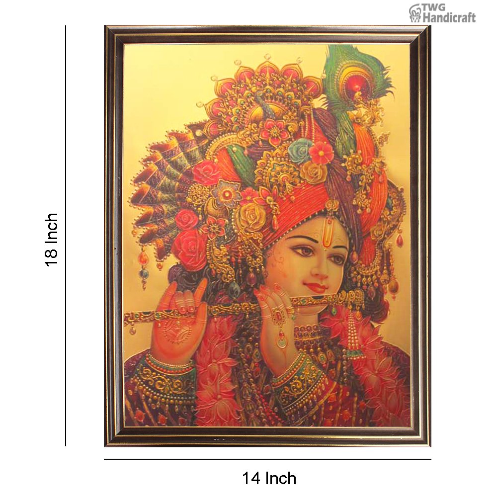 Manufacturer & Wholesale Supplier of Murli Krishna 24K Golden Foil Photo Frames