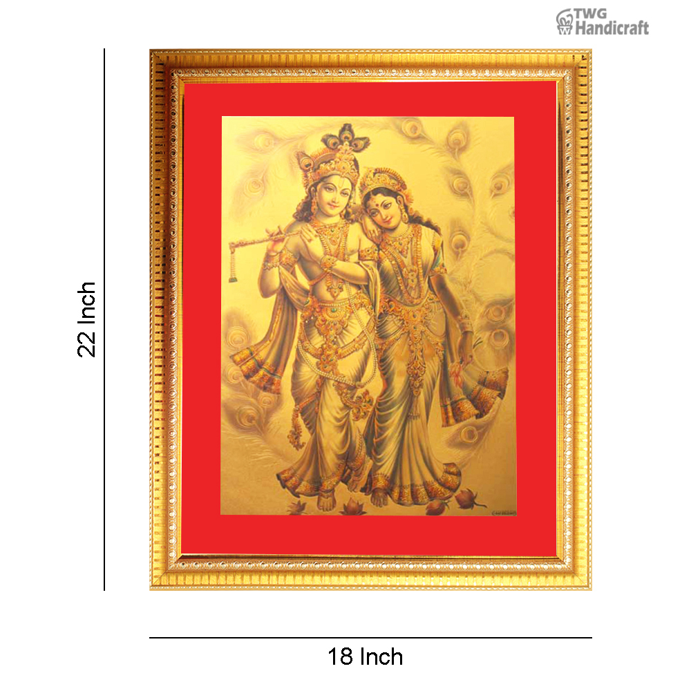 Manufacturer & Supplier of Lord Radha Krishna Golden Foil Photo Frame