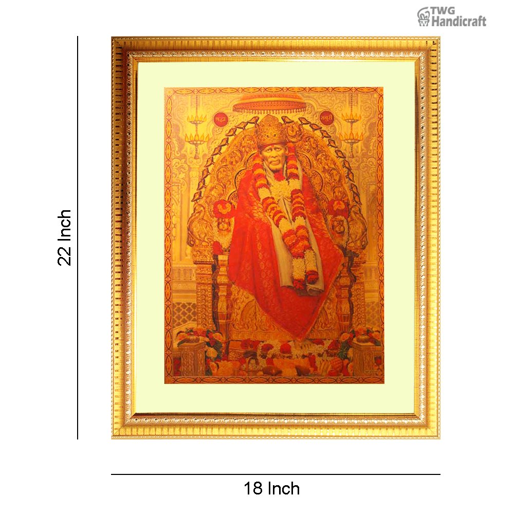 Manufacturer & Wholesale Supplier of Lord Sai Baba 24K Golden Foil Religious Frame