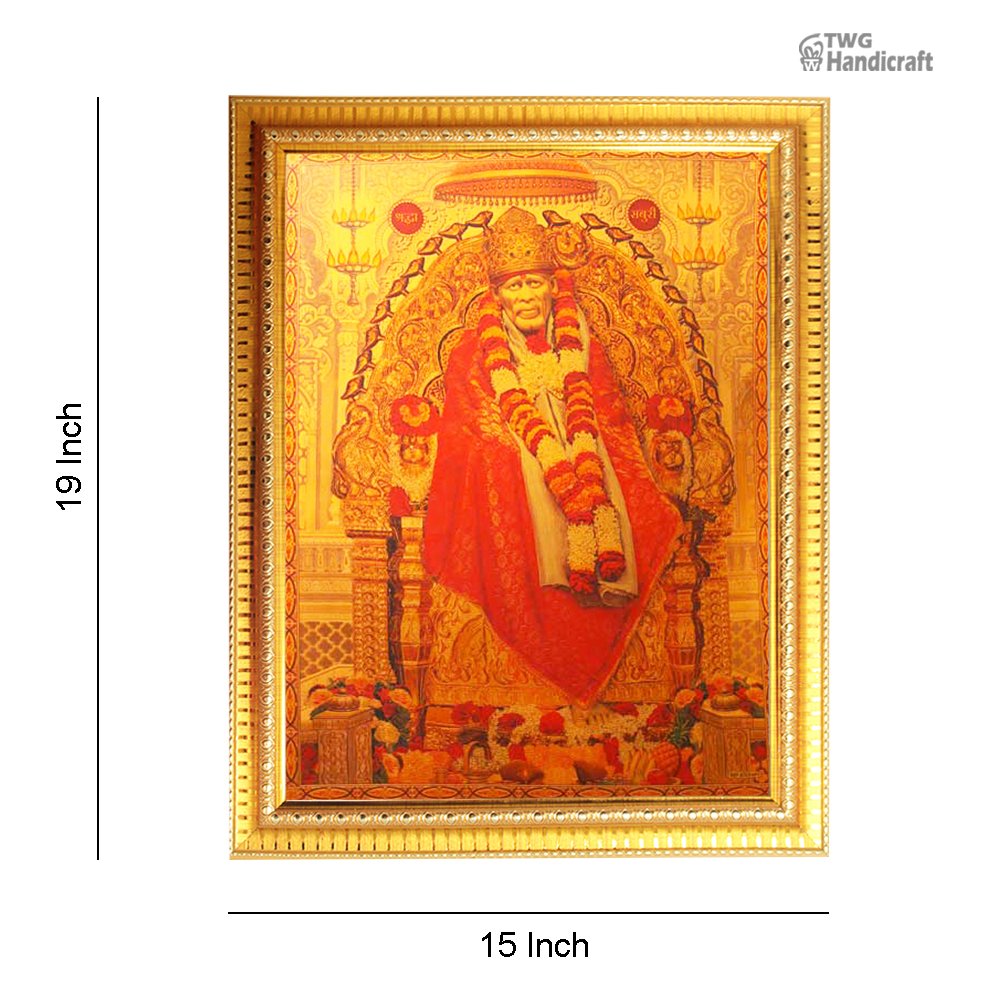 Manufacturer & Wholesaler of Lord Sai Baba 24K Golden Foil Religious Frame