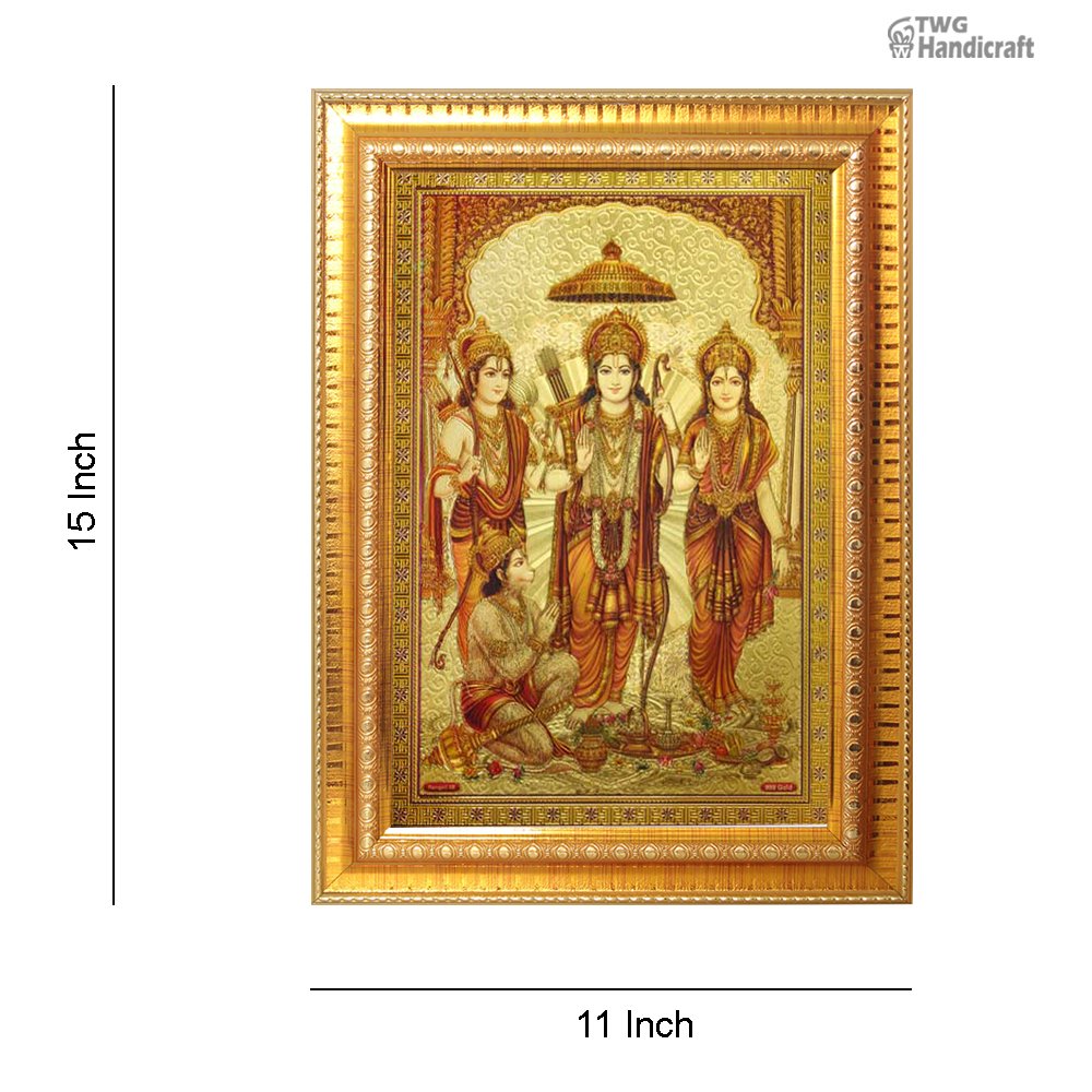 God Frames For Pooja Mandir Manufacturers in Pune 24 K Ram Darbar Golden Foil Frames