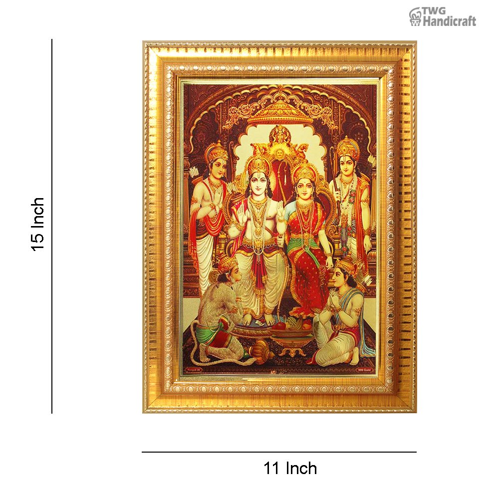Manufacturer & Wholesaler Supplier of 24k Golden Foil Ram Darbar Photo Frames for Puja Mandir