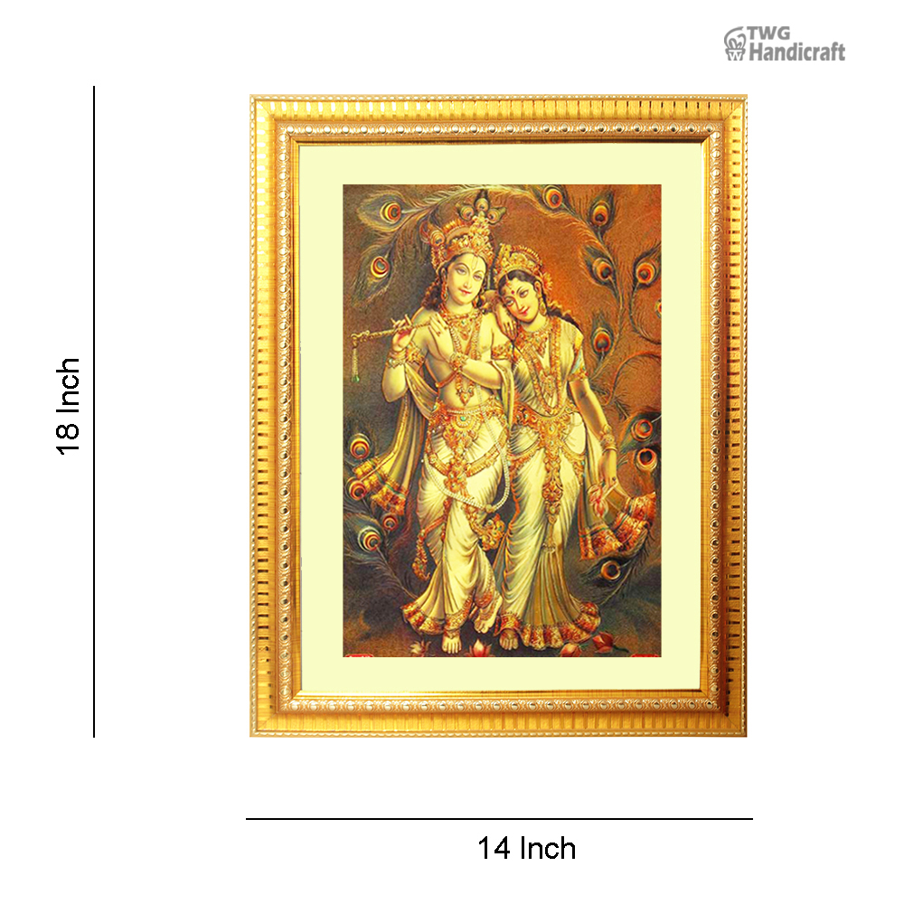 Manufacturer & Wholesale Supplier of 24k Golden Foil Radha Krishna Photo Frame