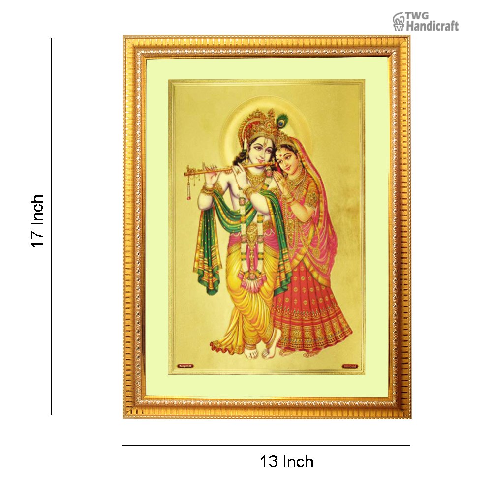 Manufacturer & Wholesaler of Radha Krishna 24k Golden Foil God Photo Frame
