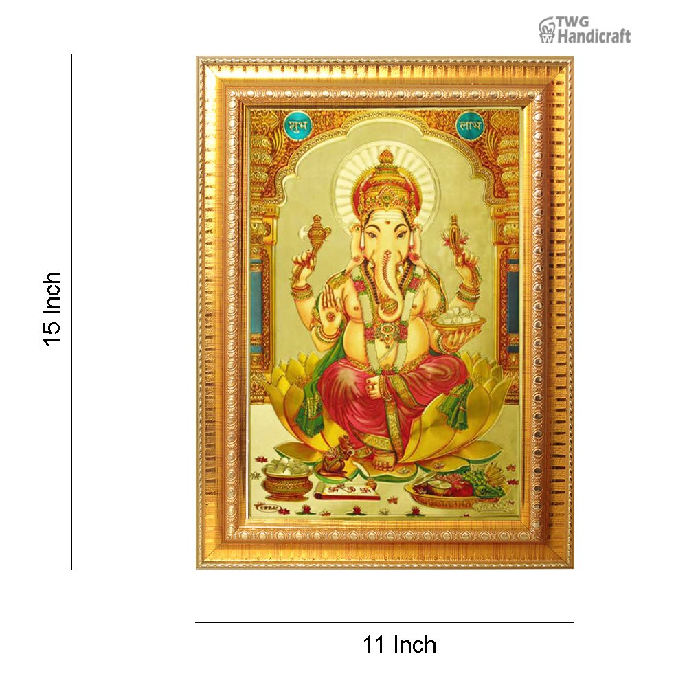 Manufacturer & Wholesale Supplier of 24K Gold Plated Ganesha Photo Frame Direct from Factory