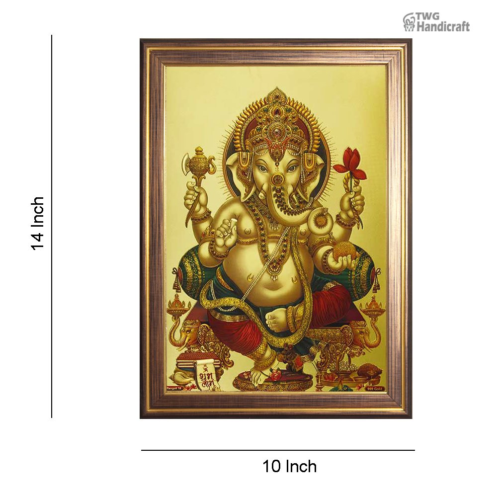 24 K Golden Frames Manufacturers in Kolkatta Golden Foil Ganesh Frames