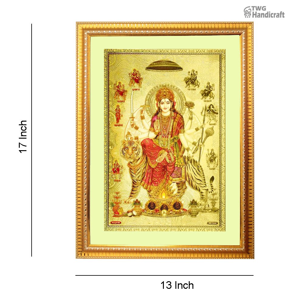 Manufacturer & Supplier of Nav Durga 24K Gold Plated God Frame