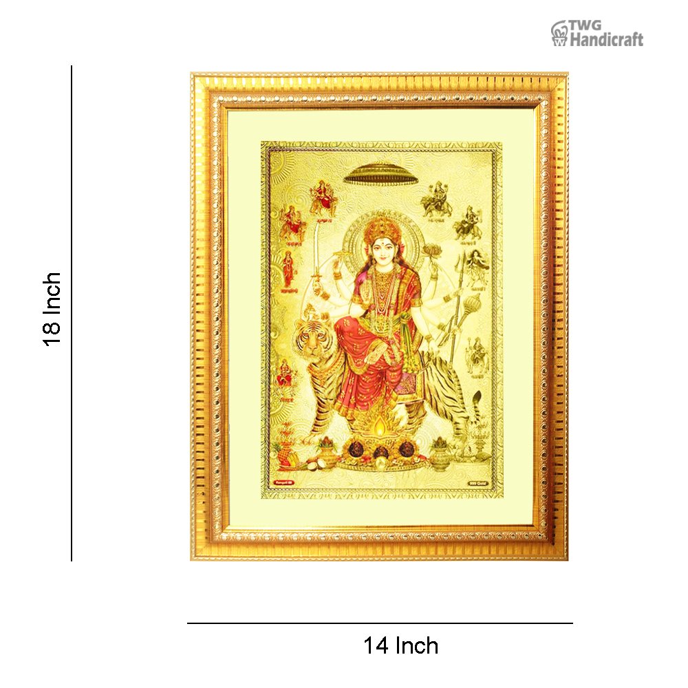 Manufacturer & Wholesale Supplier of Nav Durga 24K Gold Plated God Frame