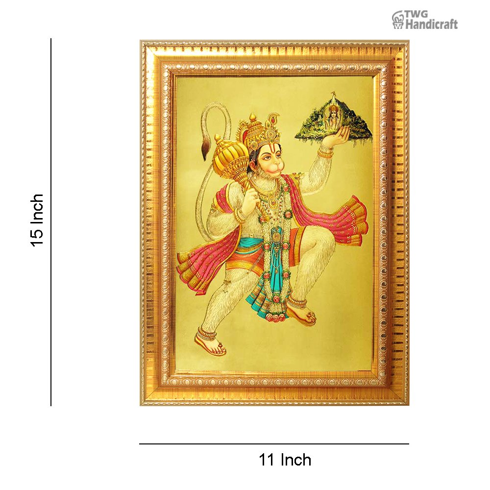 Manufacturer & Wholesale Supplier of Lord Hanuman 24K Gold Plated Religious God Photo Frames