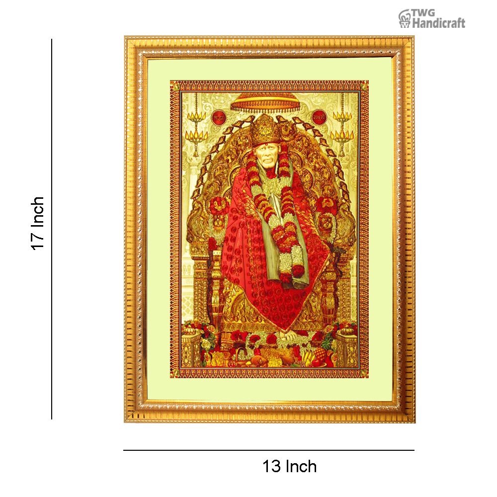 Manufacturer & Wholesale Supplier of 24K Golden Foil Photo of Sai Baba Frame