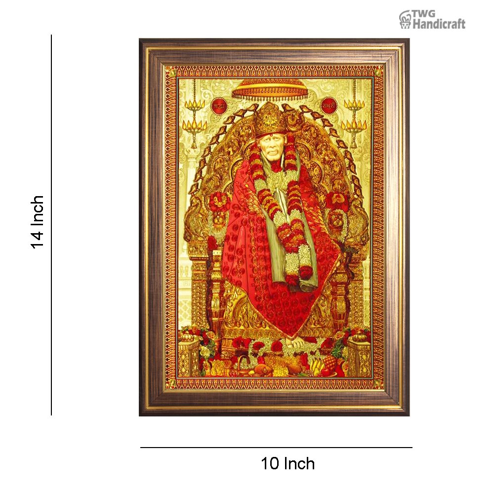 God Frames For Pooja Mandir Manufacturers in Mumbai 24 K Golden Foil Sai Baba Frames