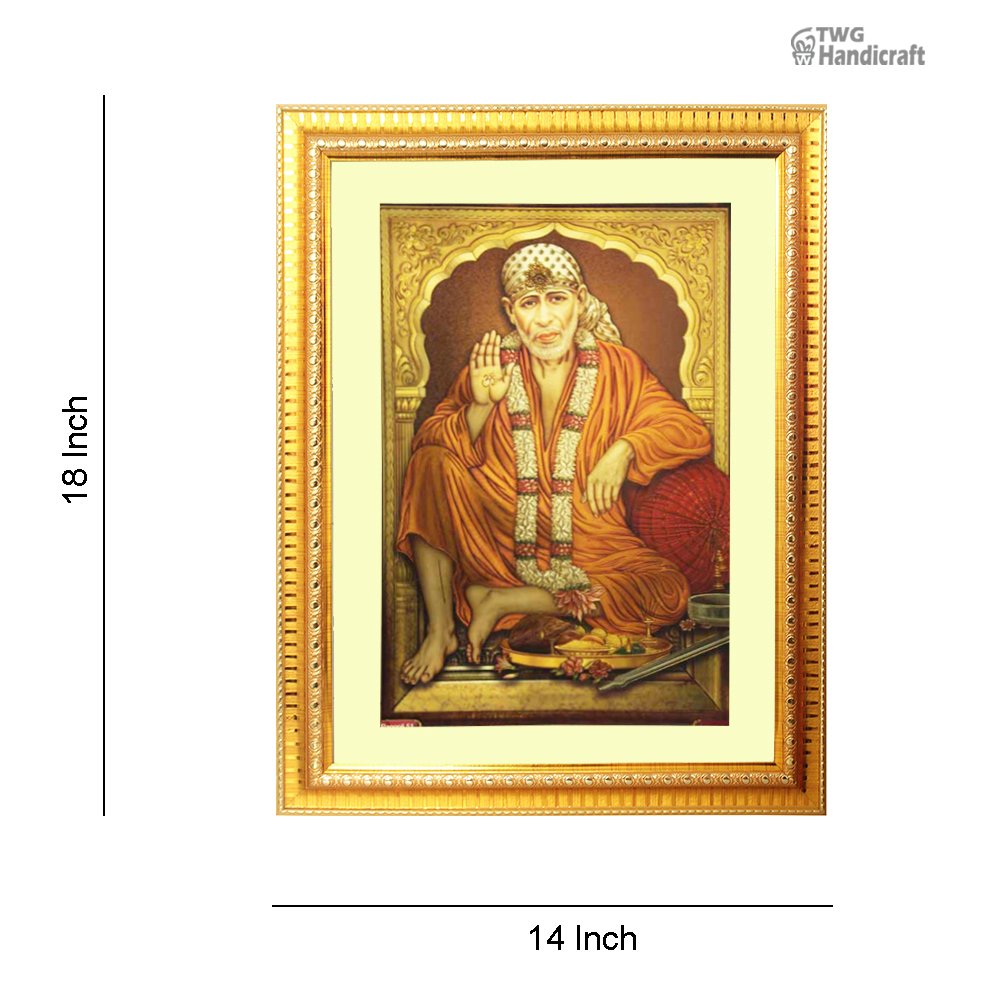 Manufacturer & Wholesale Supplier of 24K Golden Foil Sai Baba Poster Frame
