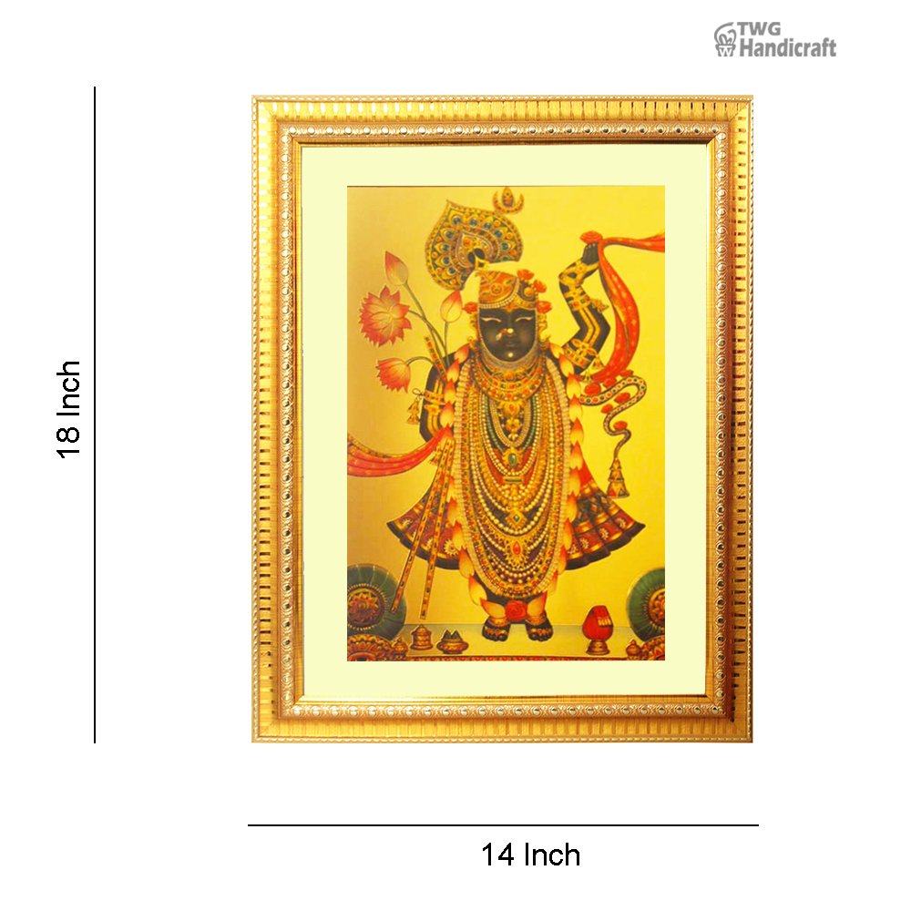 Manufacturer & Wholesale Supplier of 24K Golden Foil Lord Shrinath Ji God Frame