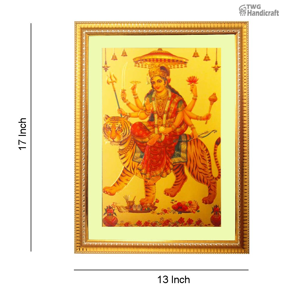 Manufacturer & Wholesaler of 24K Golden Foil Goddess Maa Durga Religious Frames