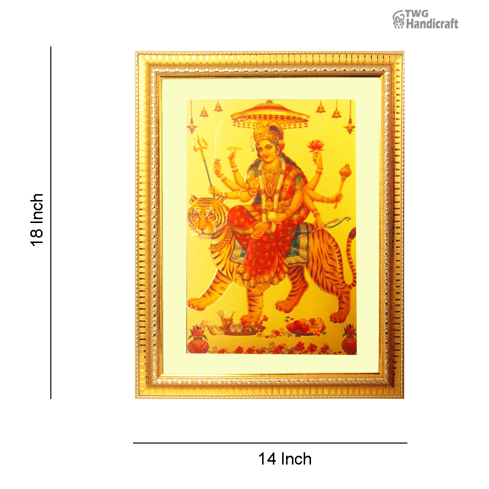 Manufacturer & Wholesale Supplier of 24K Golden Foil Goddess Maa Durga Religious Frame